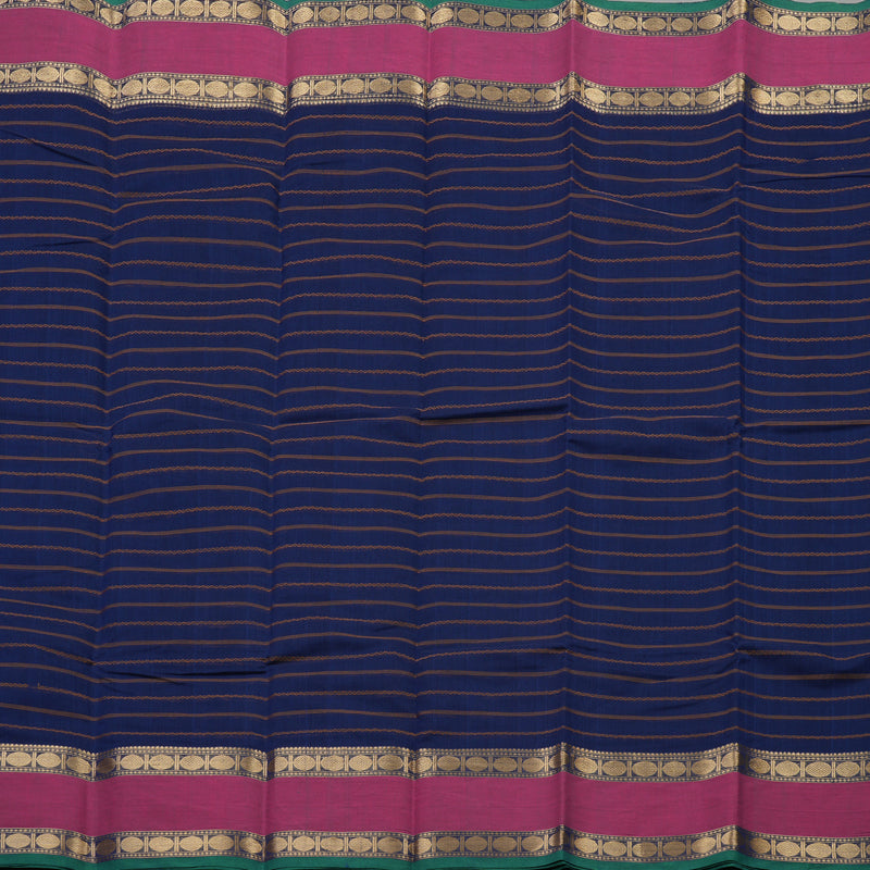 Hayagrivas Handloom Pure Cotton Saree in Navy Blue KBE172D1-1