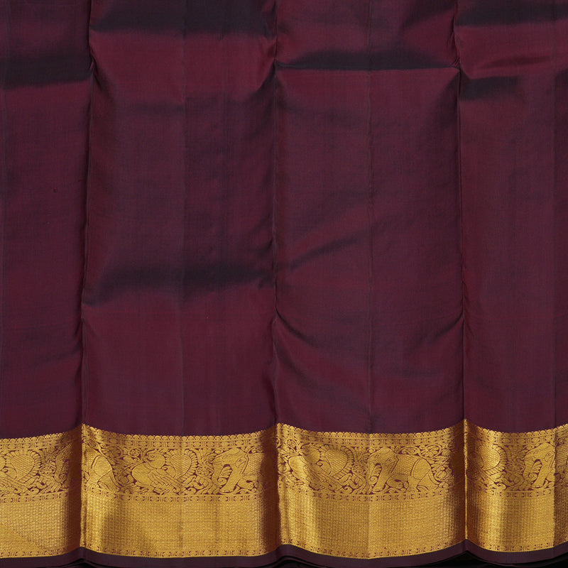 Hayagrivas Handloom Deep Wine Purple Bridal Kanjivaram Silk Saree KBE1732K5-1