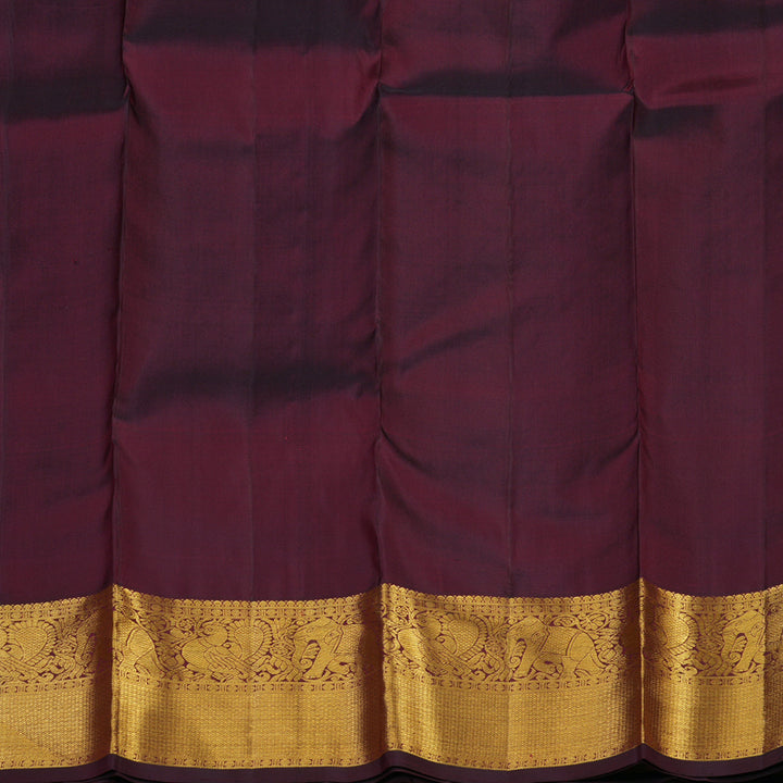 Hayagrivas Handloom Deep Wine Purple Bridal Kanjivaram Silk Saree KBE1732K5-1
