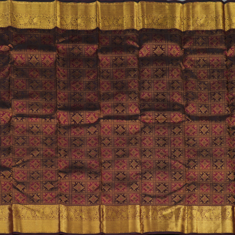 Hayagrivas Handloom Deep Wine Purple Bridal Kanjivaram Silk Saree KBE1732K5-1