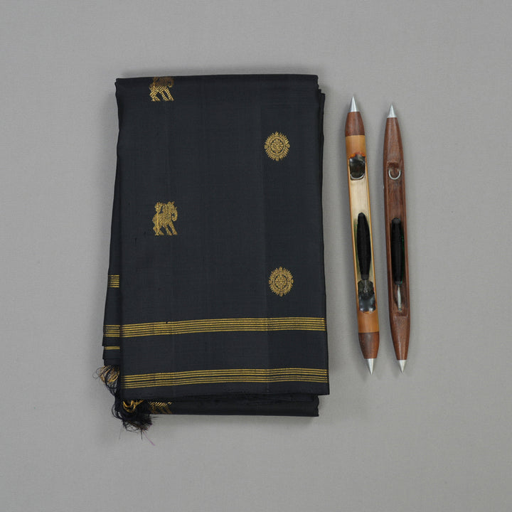 Hayagrivas Handloom Deep Nagapazham Kanjivaram Silk Saree with Rettapet KBE1733K1-1