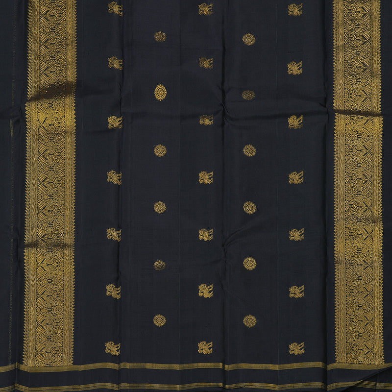Hayagrivas Handloom Deep Nagapazham Kanjivaram Silk Saree with Rettapet KBE1733K1-1
