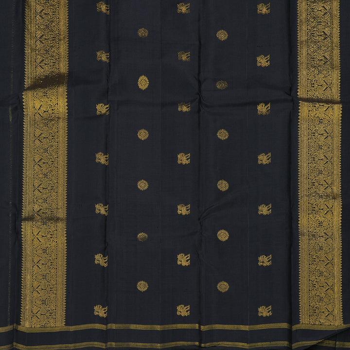 Hayagrivas Handloom Deep Nagapazham Kanjivaram Silk Saree with Rettapet KBE1733K1-1