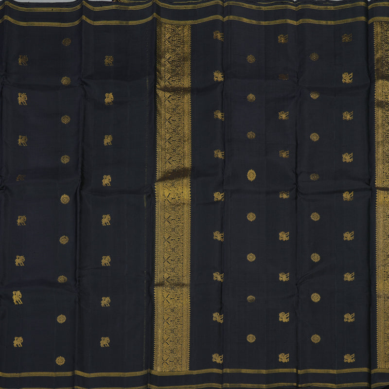 Hayagrivas Handloom Deep Nagapazham Kanjivaram Silk Saree with Rettapet KBE1733K1-1