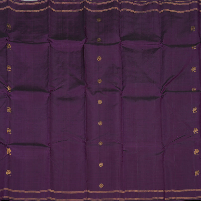 Hayagrivas Handloom Violet Kanjivaram Silk Saree with Rettapet KBE1733K2-1