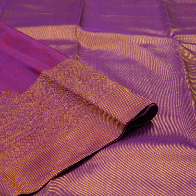 Hayagrivas Handloom Purple Kanjivaram Silk Saree KBE1734K1-1