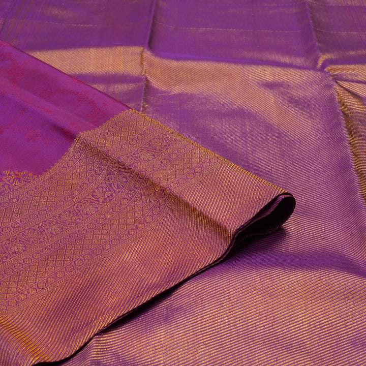 Hayagrivas Handloom Purple Kanjivaram Silk Saree KBE1734K1-1