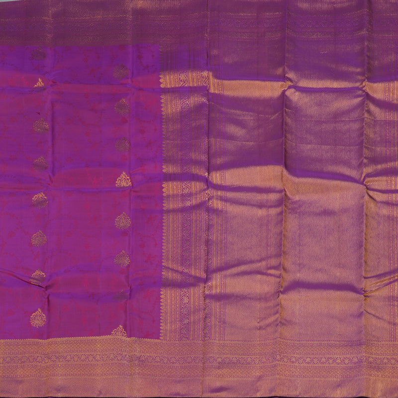 Hayagrivas Handloom Purple Kanjivaram Silk Saree KBE1734K1-1
