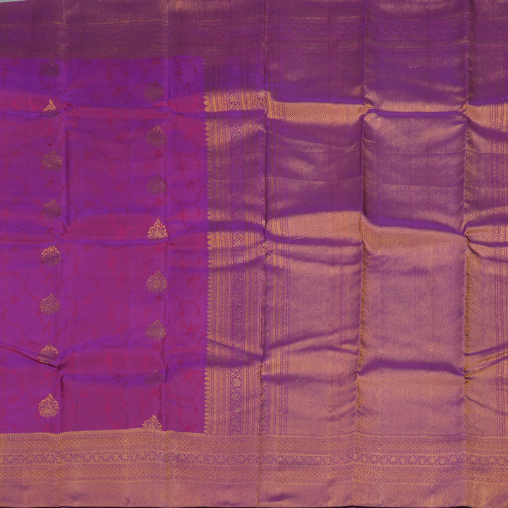 Hayagrivas Handloom Purple Kanjivaram Silk Saree KBE1734K1-1