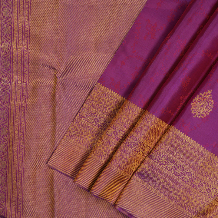 Hayagrivas Handloom Purple Kanjivaram Silk Saree KBE1734K1-1