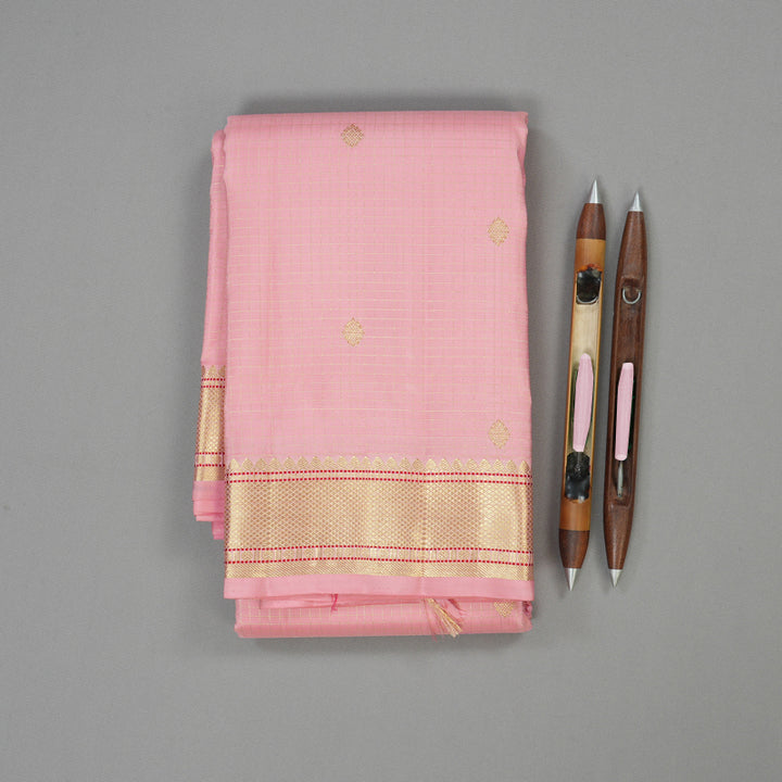 Hayagrivas Handloom Baby Pink Kanjivaram Silk Saree KBE1736K11-1