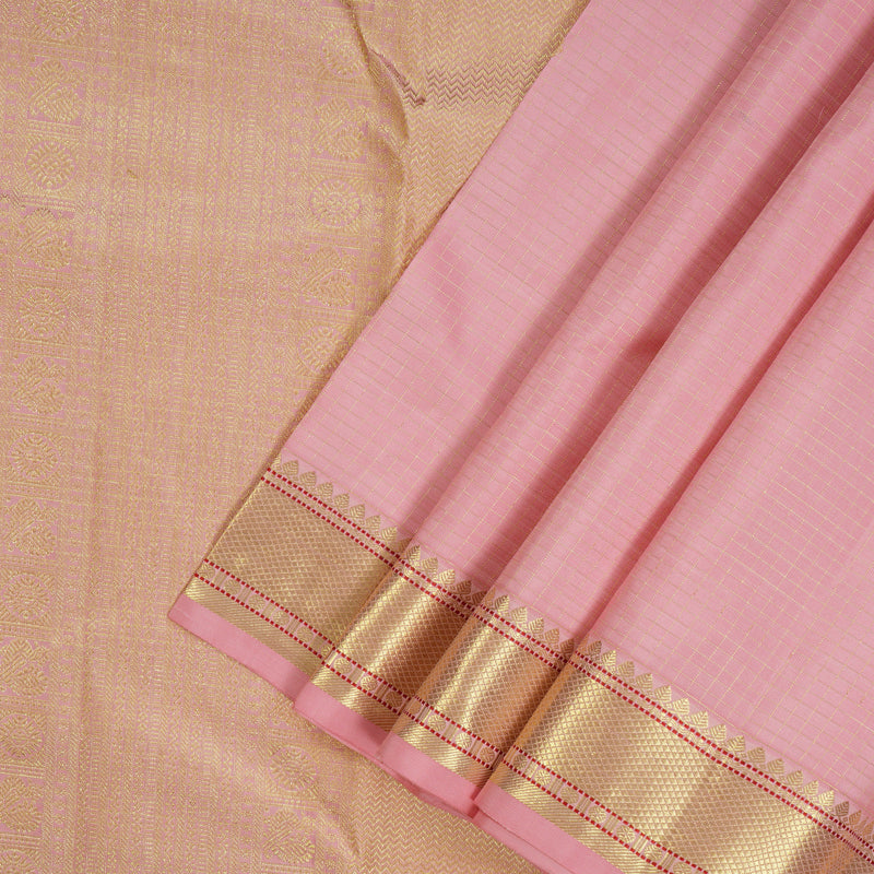 Hayagrivas Handloom Baby Pink Kanjivaram Silk Saree KBE1736K11-1