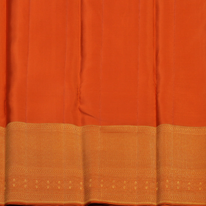 Hayagrivas Handloom Orange Kanjivaram Silk Saree KBE1736K19-1