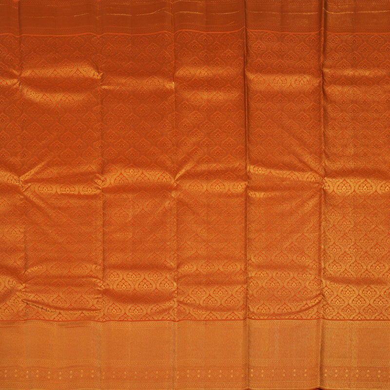 Hayagrivas Handloom Orange Kanjivaram Silk Saree KBE1736K19-1