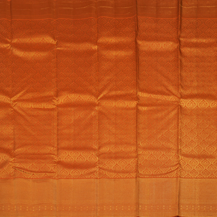 Hayagrivas Handloom Orange Kanjivaram Silk Saree KBE1736K19-1