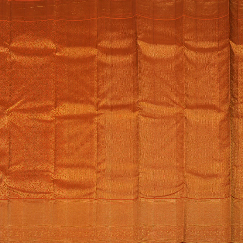 Hayagrivas Handloom Orange Kanjivaram Silk Saree KBE1736K19-1