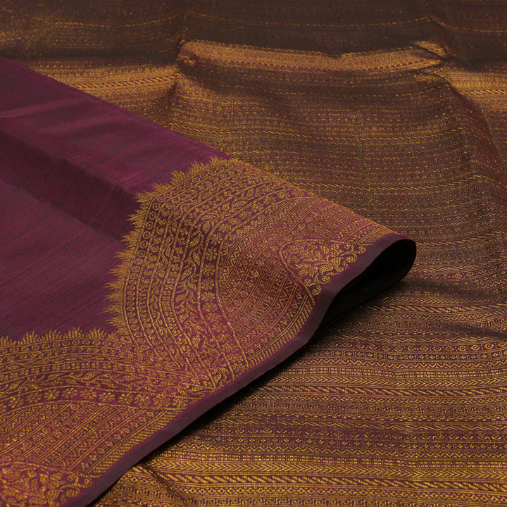 Hayagrivas Handloom Wine Purple Kanjivaram Silk Saree KBE1736K23-1