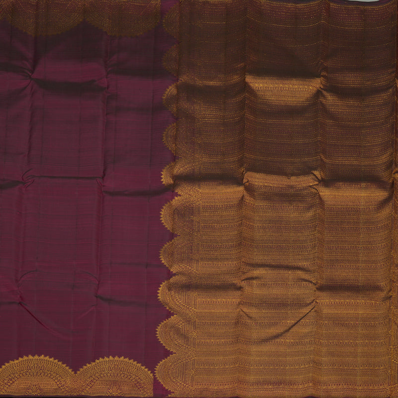 Hayagrivas Handloom Wine Purple Kanjivaram Silk Saree KBE1736K23-1