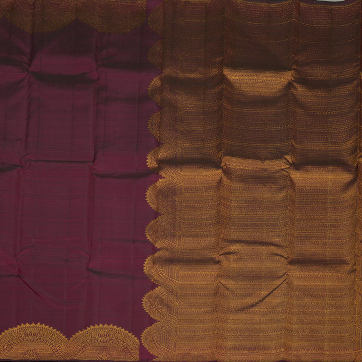 Hayagrivas Handloom Wine Purple Kanjivaram Silk Saree KBE1736K23-1