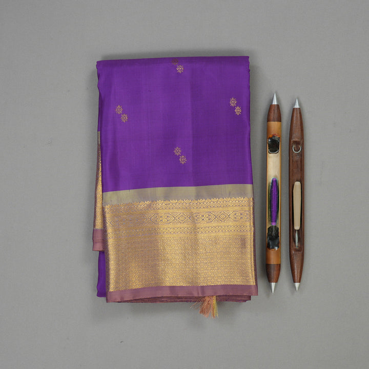 Hayagrivas Handloom Purple Kanjivaram Silk Saree KBE1739K2-2