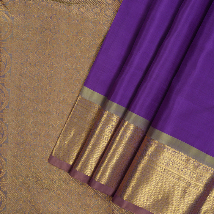Hayagrivas Handloom Purple Kanjivaram Silk Saree KBE1739K2-2
