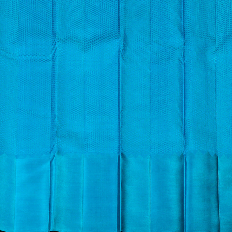 Hayagrivas Handloom Yellow Kanjivaram Silk Saree with Sky Blue Border KBE173D3-2