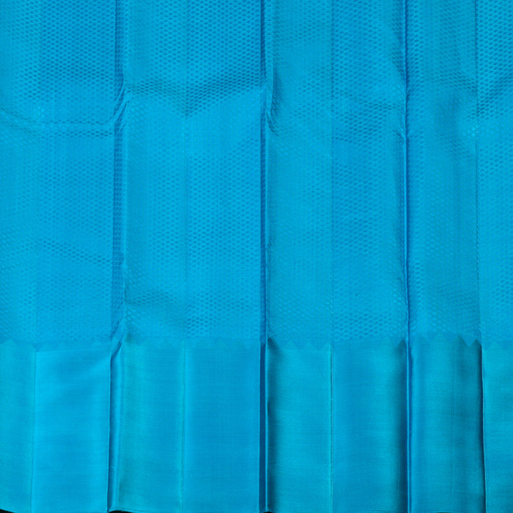 Hayagrivas Handloom Yellow Kanjivaram Silk Saree with Sky Blue Border KBE173D3-2