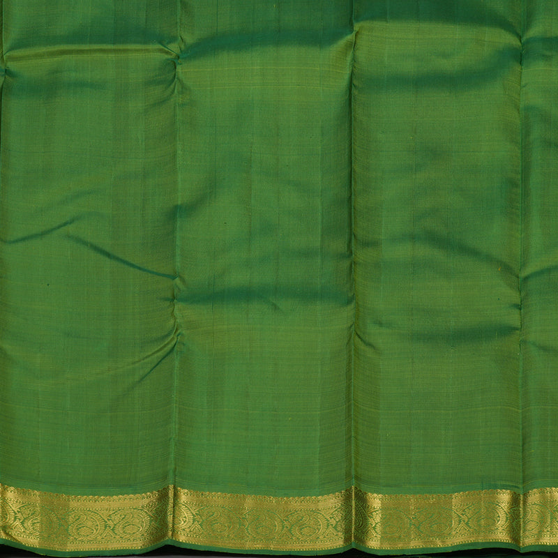 Hayagrivas Handloom Tumeric Yellow Kanjivaram Silk Saree with Green border KBE1741K3-1