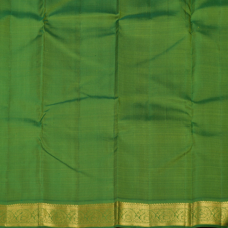 Hayagrivas Handloom Tumeric Yellow Kanjivaram Silk Saree with Green border KBE1741K3-4