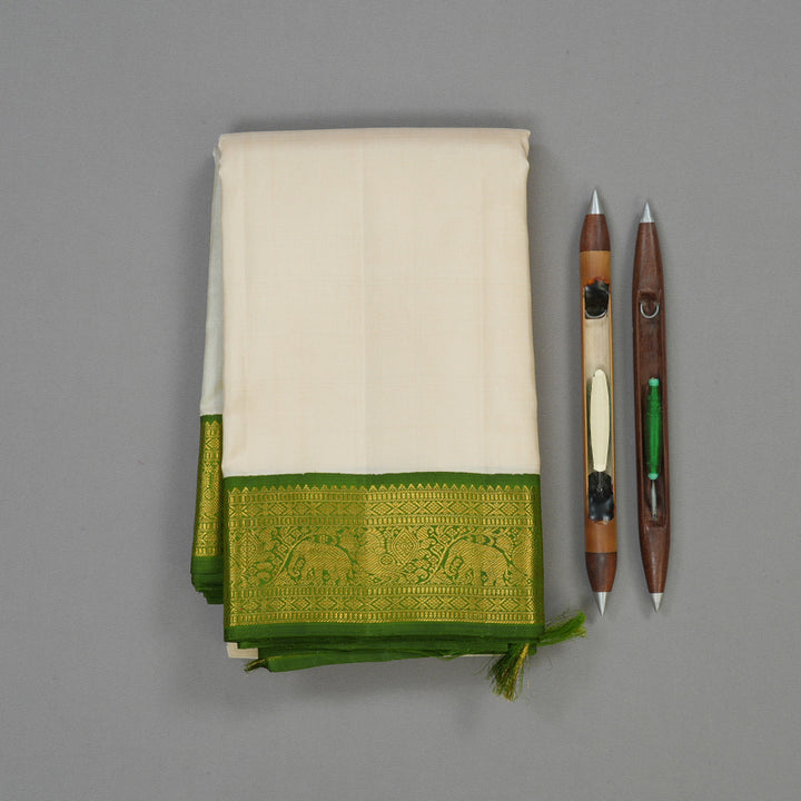 Hayagrivas Handloom Sandal Kanjivaram Silk Saree with Mehandi Green Border KBE1741K3-5