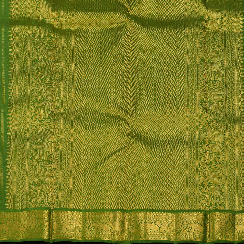 Hayagrivas Handloom Sandal Kanjivaram Silk Saree with Mehandi Green Border KBE1741K3-5