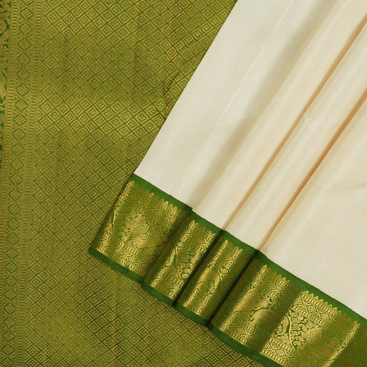 Hayagrivas Handloom Sandal Kanjivaram Silk Saree with Mehandi Green Border KBE1741K3-5