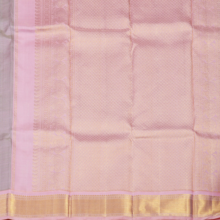 Hayagrivas Handloom Bottle Green Kanjivaram Silk Saree with Baby Pink border KBE1749K11-1