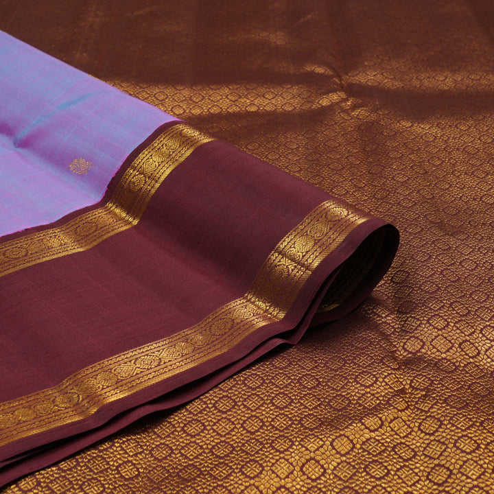 Hayagrivas Lilac Dual tone Colour Handloom Kanjivaram Silk Saree with Maroon Toned Brown Border KBE174D1-1