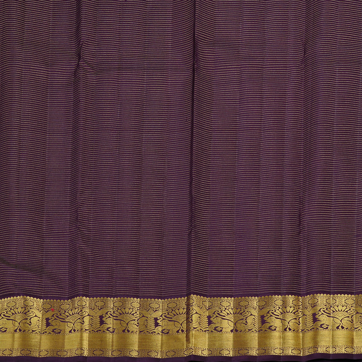 Hayagrivas Elaichi Green Handloom Kanjivaram Silk Saree with Dark Brown Border KBE174D5-1