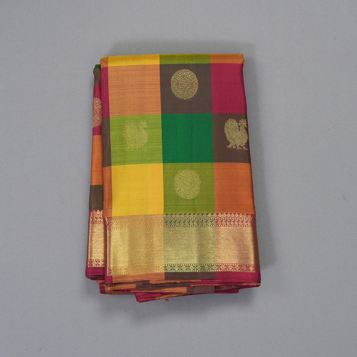 Hayagrivas Handloom Multicolour Checks Kanjivaram Silk Saree KBE1750K1-1