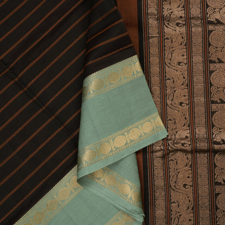 Hayagrivas Paaku Pure Kanchi Silk Cotton Saree with Light Pista Green border KBE1751K1-3