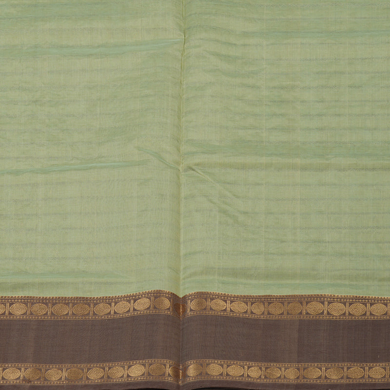 Hayagrivas Pista Green Pure Kanchi Silk Cotton Saree with Light brown border KBE1751K1-4