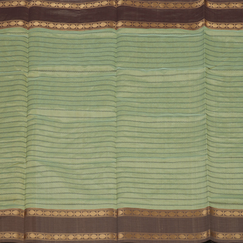 Hayagrivas Pista Green Pure Kanchi Silk Cotton Saree with Light brown border KBE1751K1-4