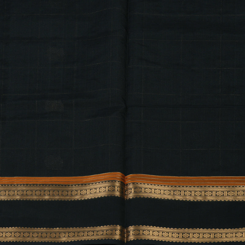Hayagrivas Black Pure Kanchi Silk Cotton Saree KBE1751K3-1