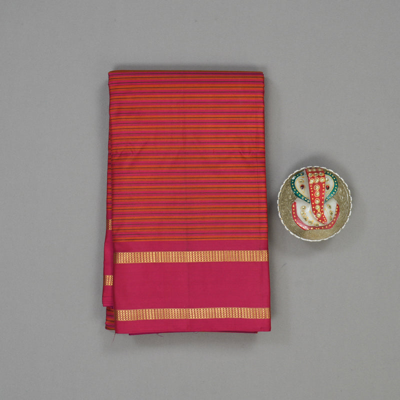 Hayagrivas Multicolour Stripes Kanjivaram Silk Saree KBE1752K1-40