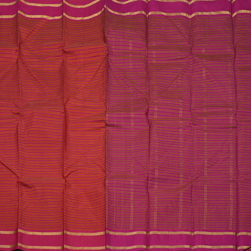 Hayagrivas Multicolour Stripes Kanjivaram Silk Saree KBE1752K1-40