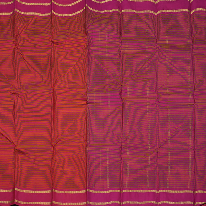 Hayagrivas Multicolour Stripes Kanjivaram Silk Saree KBE1752K1-40
