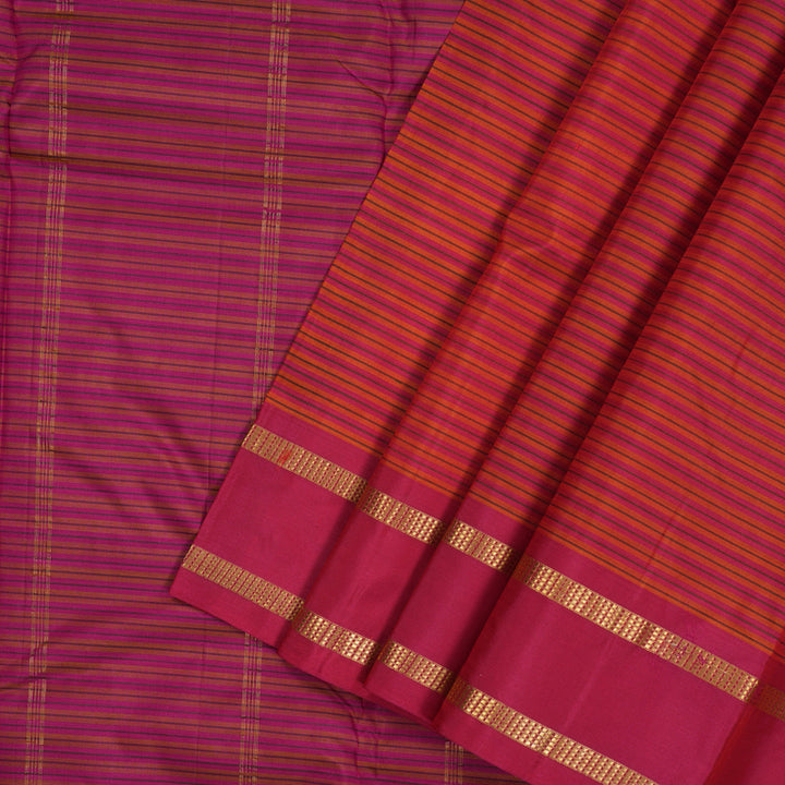 Hayagrivas Multicolour Stripes Kanjivaram Silk Saree KBE1752K1-40