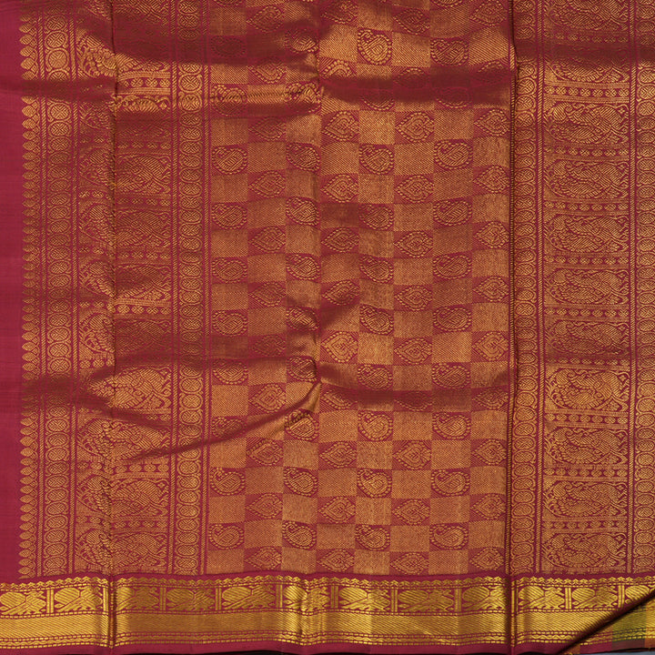 Hayagrivas Handloom Multicolour Checks Kanjivaram Silk Saree KBE1755K8-1