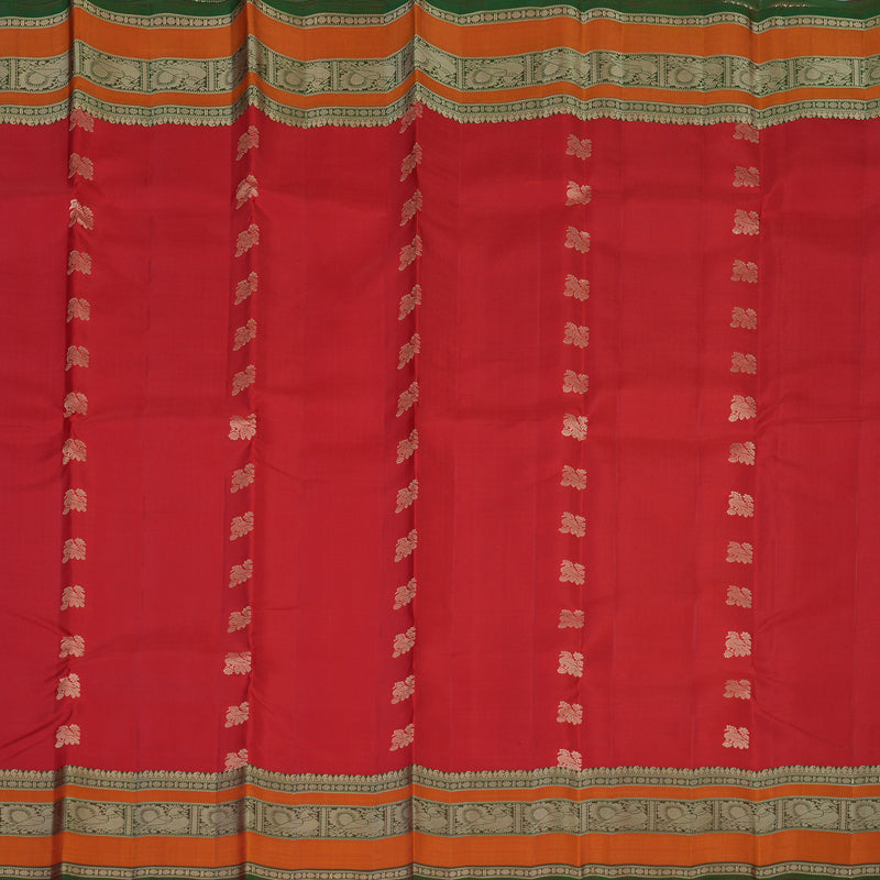 Hayagrivas Handloom Red Kanjivaram Silk Saree with Manthalir Border KBE1758K1-1