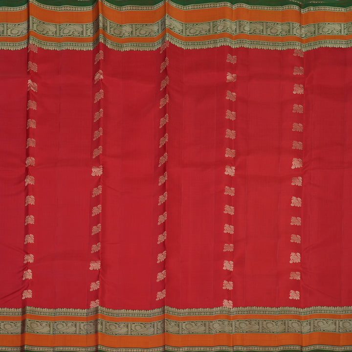 Hayagrivas Handloom Red Kanjivaram Silk Saree with Manthalir Border KBE1758K1-1