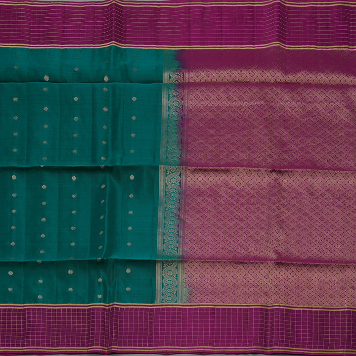 Hayagrivas Peacock Green Pure Soft Silk Saree KBE1762K1-17