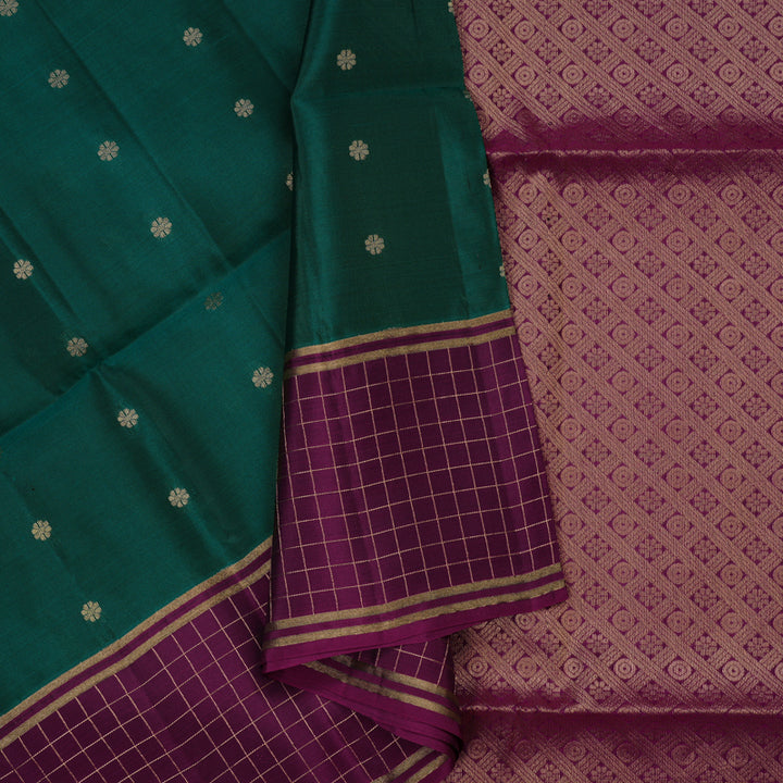 Hayagrivas Peacock Green Pure Soft Silk Saree KBE1762K1-17