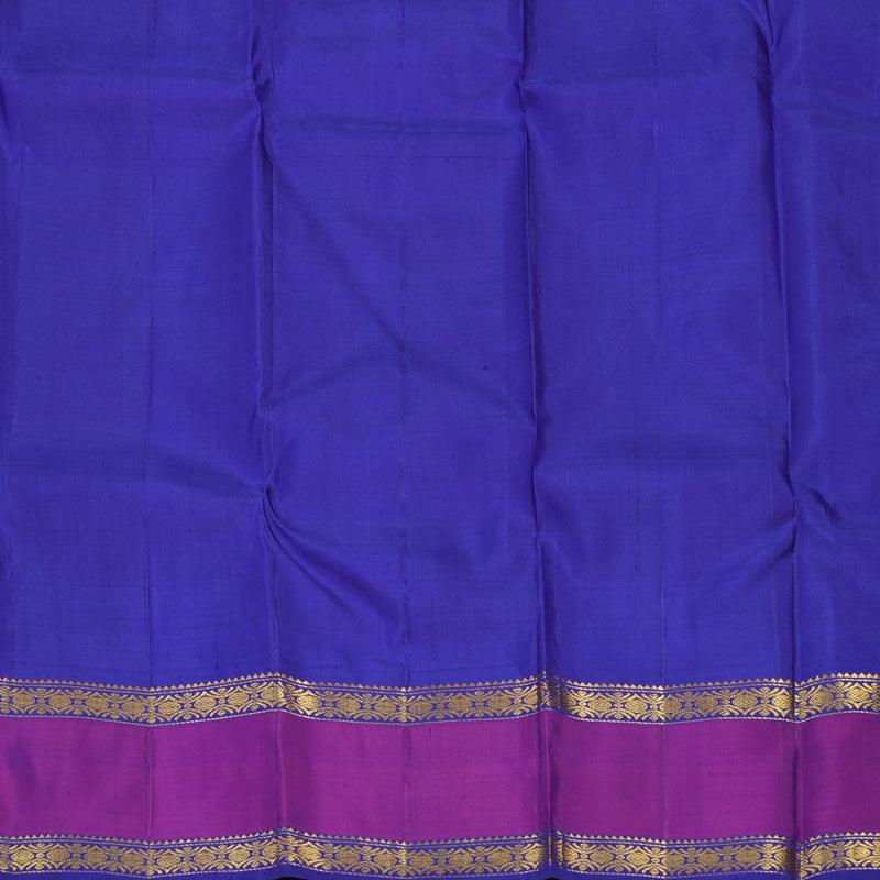 Hayagrivas Handloom Lemon Yellow Kanjivaram Silk Saree with Purple border KBE1767K1-1